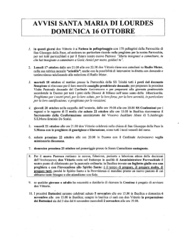 Leggi volantino originale - Parrocchia Santa maria di Lourdes