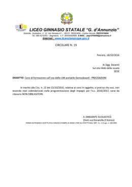 precisazioni - Liceo Classico D`Annunzio Pescara