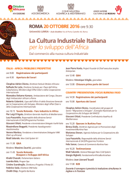 Convegno “La cultura industriale in Italia per lo sviluppo dell`Africa