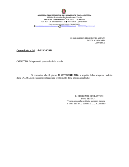 COMUNICATO 14 SCIOPERO