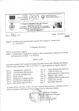 Proclamazione genitori eletti membri dei Consigli di Intersezione