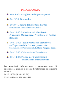 PROGRAMMA - diocesi di Sant`Angelo dei Lombardi – Conza