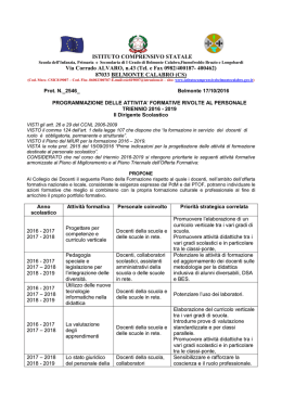 piano di formazione 2016-2019