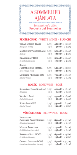Borlap / Wines - TG ITALIANO ÉTTEREM 1051 Budapest, Október 6