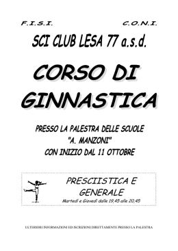 PRESCIISTICA E GENERALE
