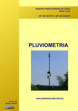 pluviometria - Stazione meteo-climatica di Lesmo