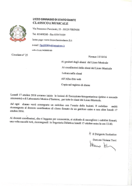 Lezioni di Esecuzione e interpretazione e Laboratorio di musica d