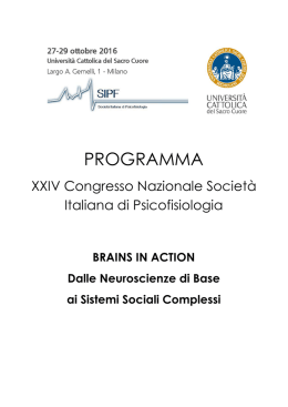programma - Società Italiana di Psicofisiologia