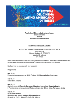 Invito inaugurazione - Festival del Cinema Latino Americano a Trieste