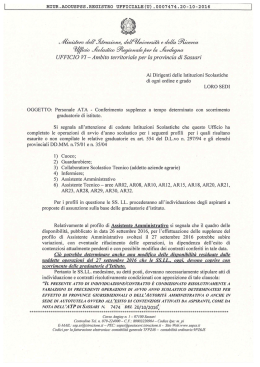 Personale ATA - Ufficio VI &ndash; Ambito Territoriale di Sassari