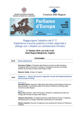 Programma dell`evento [file] - Regione Autonoma della Sardegna