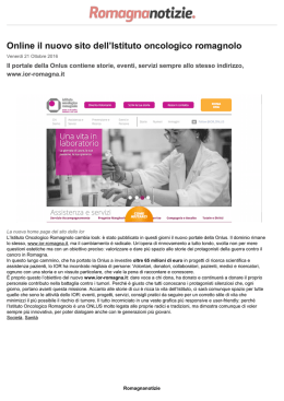 Online il nuovo sito dell`Istituto oncologico