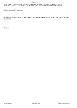 Circ. 047 - ATTIVITA` EXTRACURRICULARI