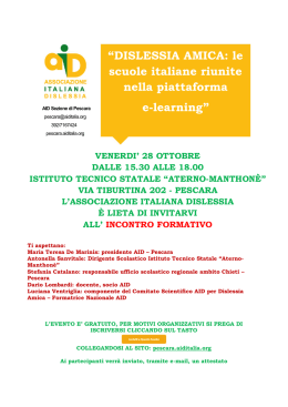 “DISLESSIA AMICA: le scuole italiane riunite nella piattaforma e