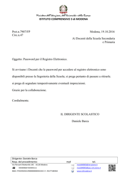circ-47-password-docenti - Istituto Comprensivo 3 di Modena
