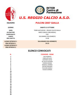 Campionato - US Reggio Calcio ASD
