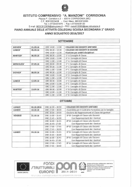 Piano annuale delle attivit&agrave; collegiali