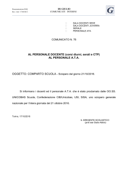 AL PERSONALE DOCENTE (corsi diurni, serali e CTP) AL