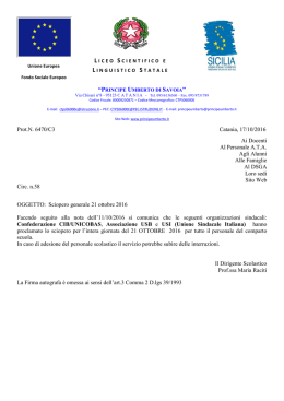 Prot.N. 6470/C3 Catania, 17/10/2016 Ai Docenti Al Personale A.T.A.