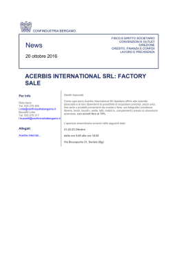 acerbis international srl: factory sale