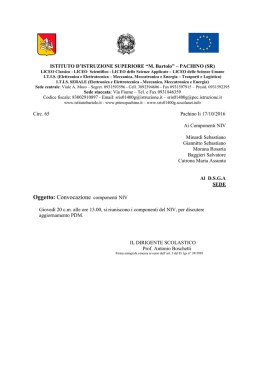 Oggetto: Convocazione componenti NIV