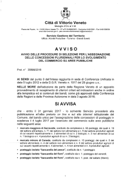 Leggi l`avviso - Comune di Vittorio Veneto