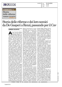 Storia delle riforme e dei loro nemici da De Gasperi a Renzi
