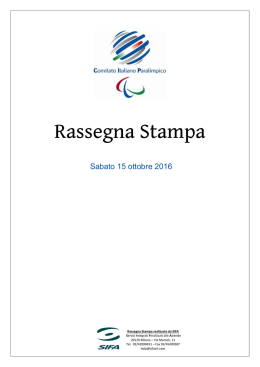 Rassegna Stampa - Comitato Italiano Paralimpico
