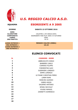 Campionato - US Reggio Calcio ASD