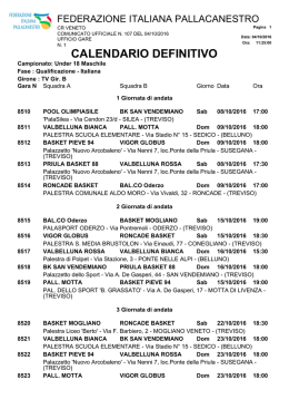 calendario definitivo - Pallacanestro Olimpia Carbonera