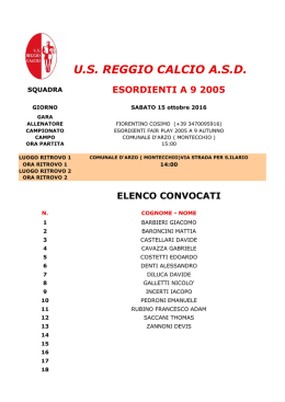 Campionato - US Reggio Calcio ASD