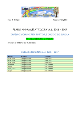 piano annuale attivita` as 2016 – 2017