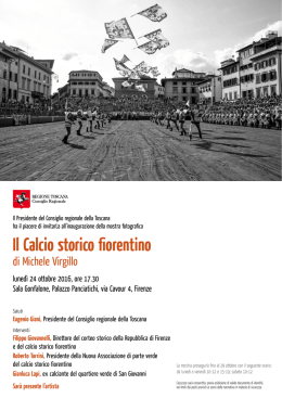 Il Calcio storico fiorentino - Consiglio Regionale della Toscana