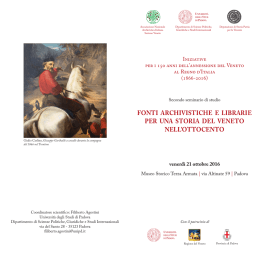 Fonti archivistiche e librarie per una storia del Veneto nell`ottocento