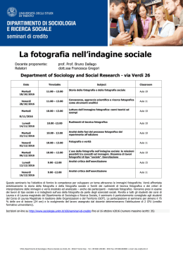 Locandina - Dipartimento di Sociologia e Ricerca Sociale