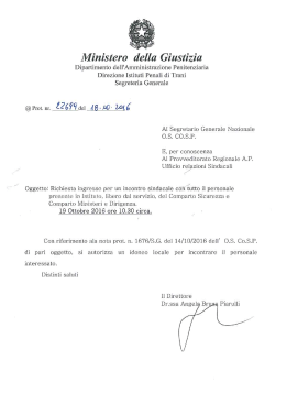 18.100.2016 c.c. trani - la direzione riscontra: richiesta