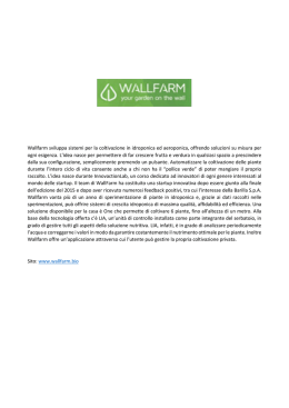 Wallfarm sviluppa sistemi per la coltivazione in idroponica ed