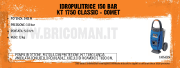 idropulitrice 150 bar kt 1750 classic - comet