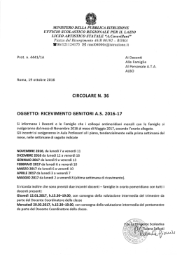 Circolare n. 36 - Orario ricevimento Famiglie