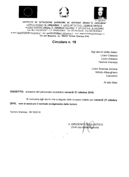 Circolare n. 18 comunicazione alunni sciopero del 21-10
