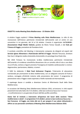 OGGETTO: Invito Meeting Dieta Mediterranea - 15