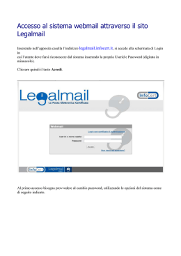 Accesso al sistema webmail attraverso il sito Legalmail