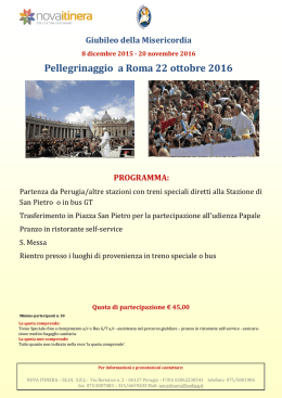 Pellegrinaggio a Roma 22 ottobre 2016