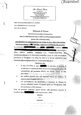 Piano del consumatore per sovraindebitamento non