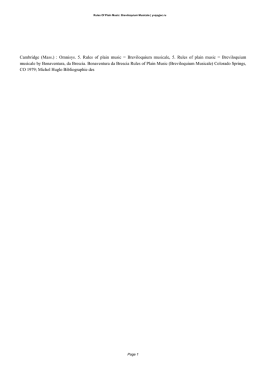 Full Ebook Rules Of Plain Music: Breviloquium Musicale pdf
