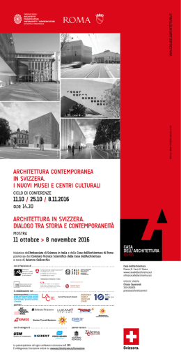 architettura contemporanea in svizzera. i nuovi