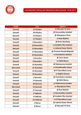 Calendario Euroleague