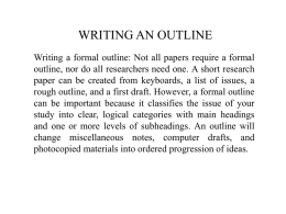 WRITING AN OUTLINE