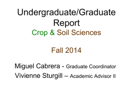 Undergraduate/Graduate Report Crop &amp; Soil Sciences