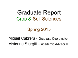 Graduate Report Crop &amp; Soil Sciences Spring 2015